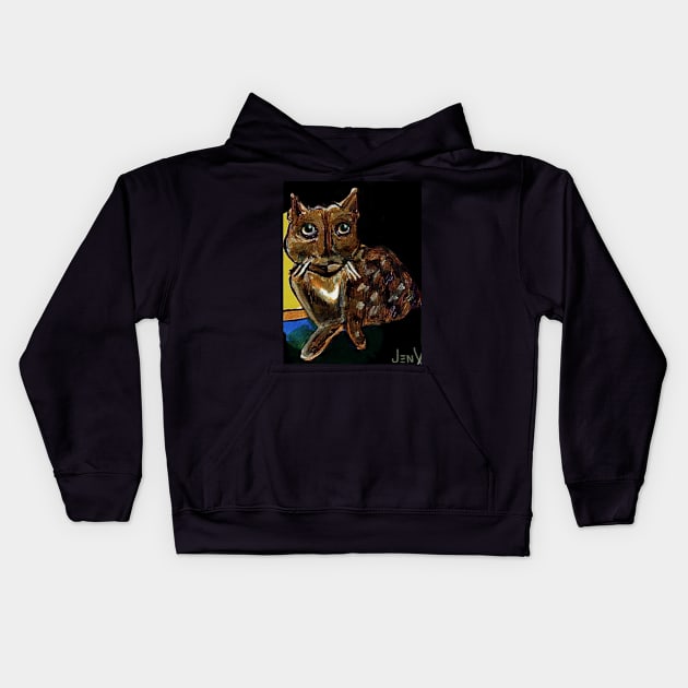 Tortie Cats Rawk! Kids Hoodie by MoronicArts